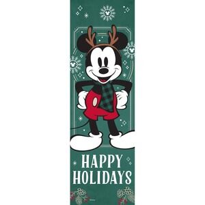 Disney Mickey Mouse Happy Holidays 🎄 46 x 14.75 Hanging Banner NEW 🎄